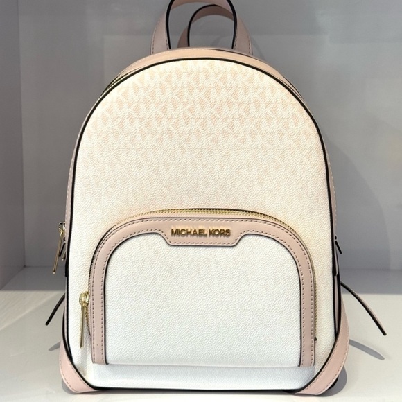 Michael Kors Jaycee Medium Ombré Signature Logo Backpack Powder Blush Multi - Picture 2 of 10